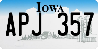 IA license plate APJ357