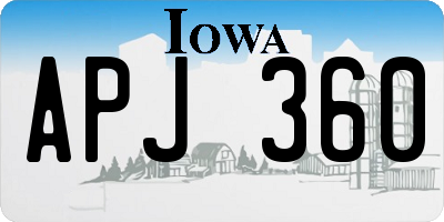 IA license plate APJ360