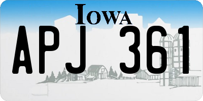 IA license plate APJ361