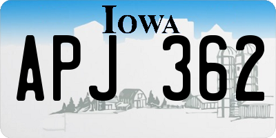 IA license plate APJ362
