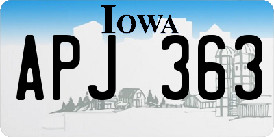 IA license plate APJ363