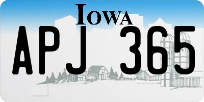 IA license plate APJ365