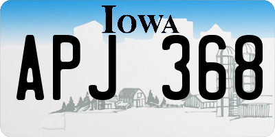 IA license plate APJ368
