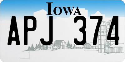 IA license plate APJ374