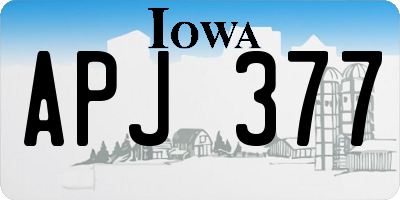 IA license plate APJ377