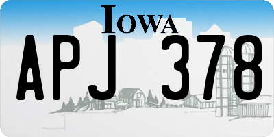 IA license plate APJ378
