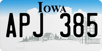 IA license plate APJ385