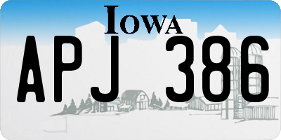 IA license plate APJ386