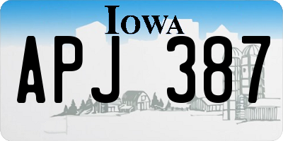IA license plate APJ387