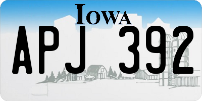 IA license plate APJ392