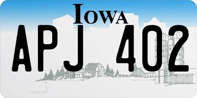 IA license plate APJ402