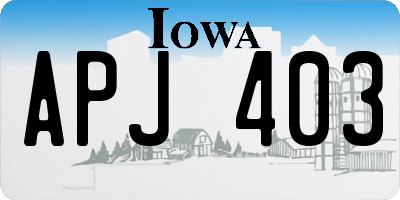IA license plate APJ403