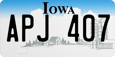 IA license plate APJ407
