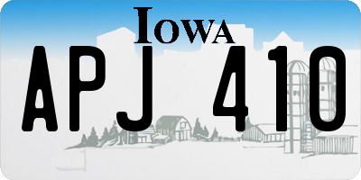 IA license plate APJ410
