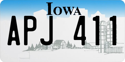 IA license plate APJ411