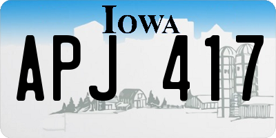 IA license plate APJ417