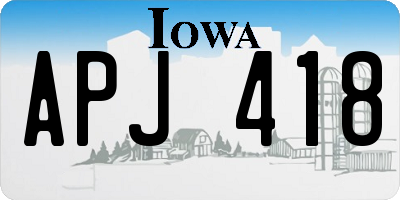 IA license plate APJ418