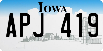 IA license plate APJ419