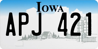 IA license plate APJ421