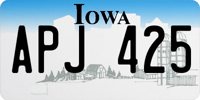 IA license plate APJ425
