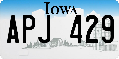IA license plate APJ429