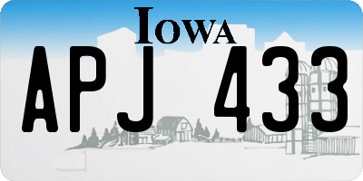 IA license plate APJ433