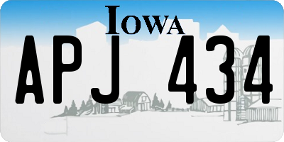 IA license plate APJ434