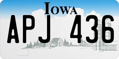 IA license plate APJ436