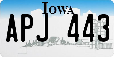 IA license plate APJ443