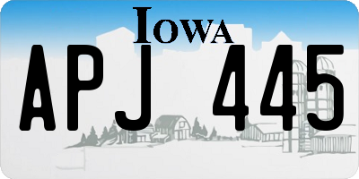 IA license plate APJ445