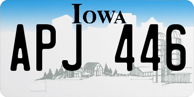 IA license plate APJ446