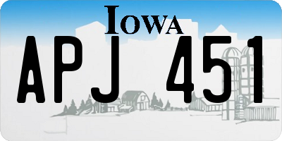 IA license plate APJ451
