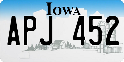IA license plate APJ452