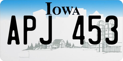 IA license plate APJ453