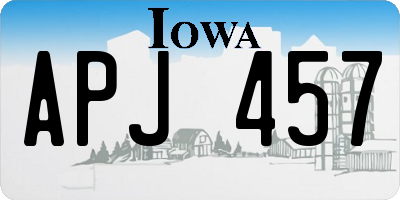 IA license plate APJ457