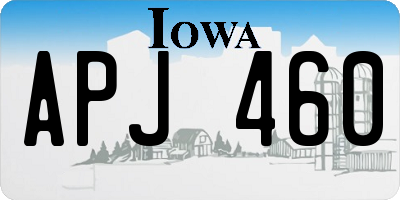IA license plate APJ460