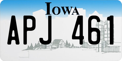 IA license plate APJ461