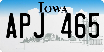 IA license plate APJ465