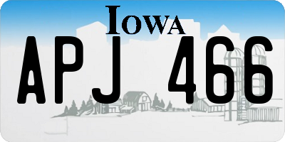 IA license plate APJ466