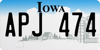 IA license plate APJ474