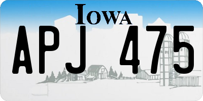 IA license plate APJ475