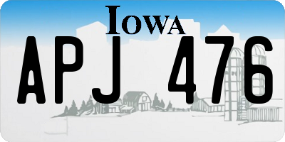 IA license plate APJ476