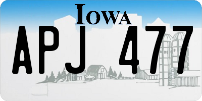 IA license plate APJ477