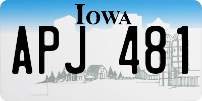 IA license plate APJ481