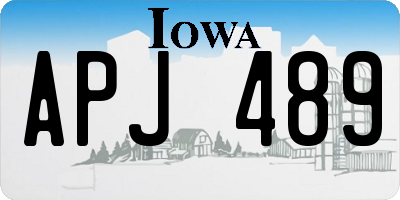 IA license plate APJ489