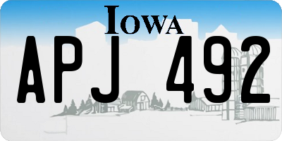 IA license plate APJ492