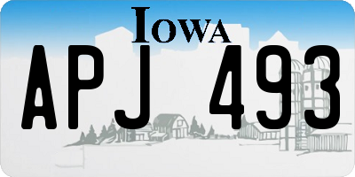 IA license plate APJ493