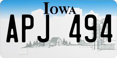 IA license plate APJ494