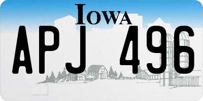 IA license plate APJ496