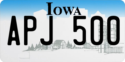 IA license plate APJ500